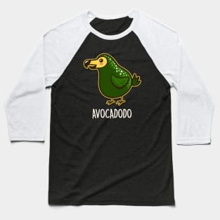 Funny Kawaii Avocado Guacamole Cute Dodo Bird Cartoon Baseball T-Shirt